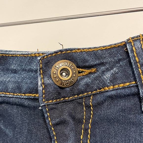 Revolt Girls Blue Jean Shorts Distressed in Front, High Waist 3" Inseam Size 11 - Picture 2 of 8